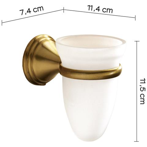 Portaspazzolini Da Muro In Acciaio Inox E Cromall 7510 Serie Romance Bronzo - Foto 2