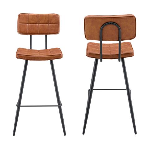 Set Di 2 Sgabelli Da Bar Fernand In Similpelle Cognac - Foto 8