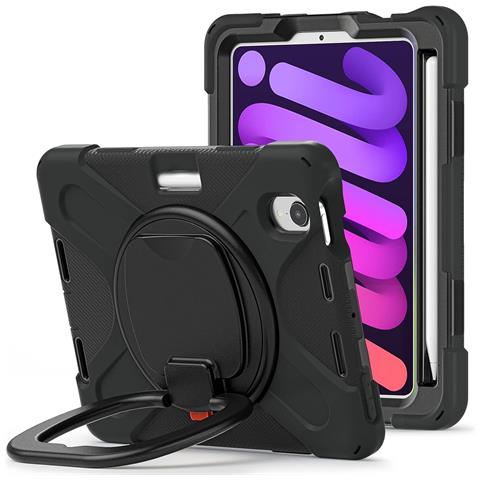 Custodia Per Ipad Mini 6 8,3” Con Supporto E Tracolla Nera - Foto 4