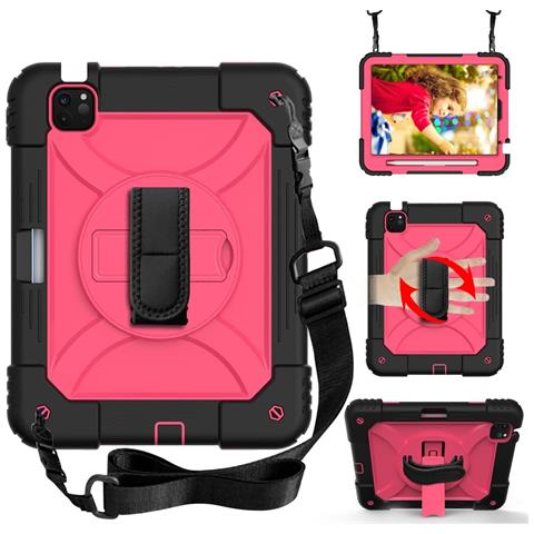 Custodia Per Ipad Air 5/air 4/ Pro 11 Con Supporto E Tracolla Rosa - Foto 2