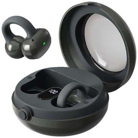 Cuffie Bluetooth Ows Grigie Con Clip Per Orecchio: Cancellazione Del Rumore Dns, Orecchio Aperto, 36 Ore Di Batteria - Foto 1