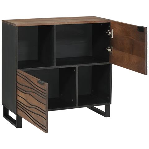 Mobile 80x33.5x75 cm Legno Solido Mango - Foto 2