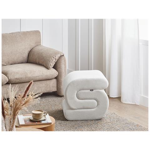 Pouf Arcadia Ciniglia Bianco Sporco - Foto 1