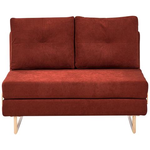 Divano Letto 2 Posti Jerslev Tessuto Rosso - Foto 2