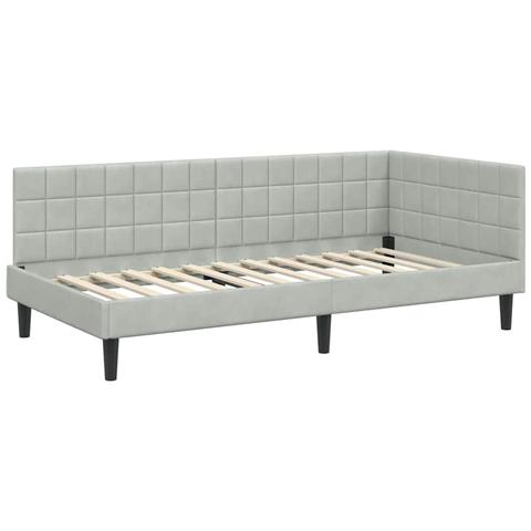 Cornice del letto ad angolo Grigio chiaro 90 cm x 200 cm - Foto 1