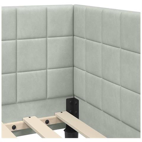 Cornice del letto ad angolo Grigio chiaro 90 cm x 200 cm - Foto 9
