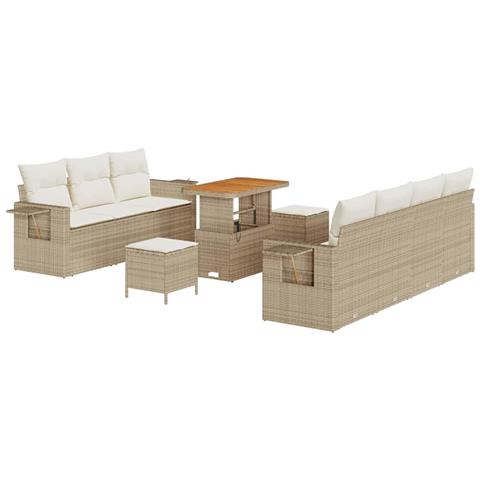 Set Divano da Giardino 10 pcs beige e panna 90 x 55 x 71 cm - Foto 1