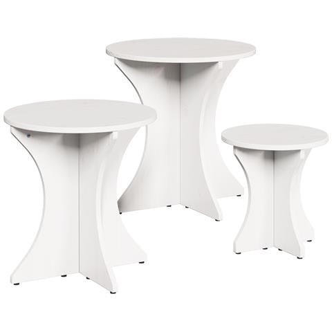 Tavolino da salotto 3 pcs Bianco 46 x 46 x 47 cm - Foto 1