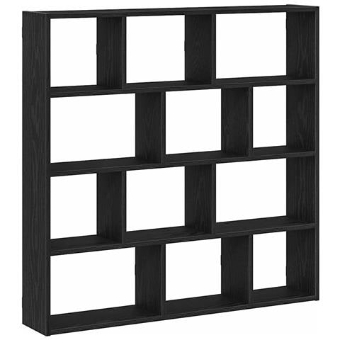 Mensola a Cubo da Parete 12 Scomparti Nero in Truciolato - Foto 1