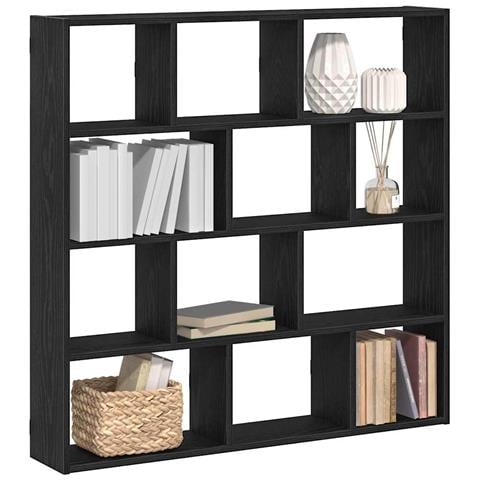 Mensola a Cubo da Parete 12 Scomparti Nero in Truciolato - Foto 2