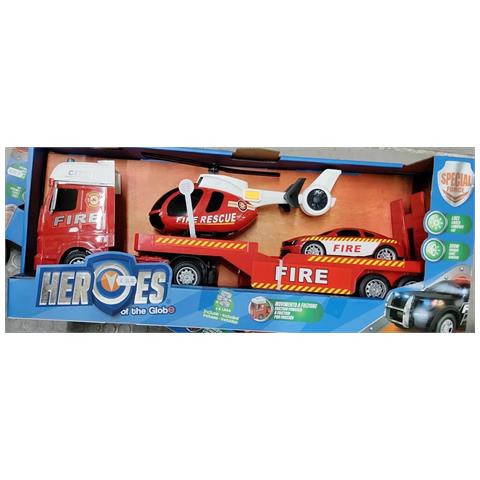 Camion Portauto Con Veicolo Con Luci E Suoni Fire - Foto 1
