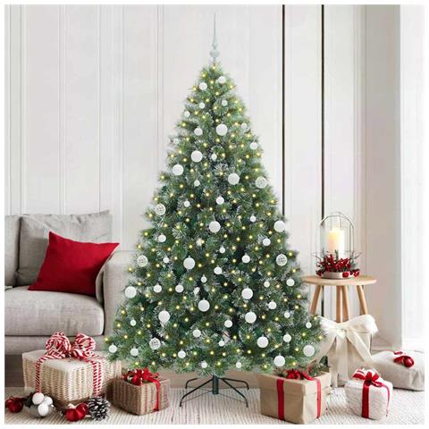 Albero di Natale artificiale con 300 LED Verde 180 cm PE e PVC - Foto 2