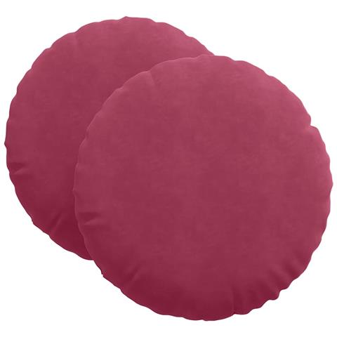 Cuscini per Seduta 2 pcs Rosso Vino Ø80 x 29 cm Velluto - Foto 1