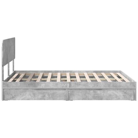 Letto con Contenitore con testiera Grigio cemento 150 x 200 cm - Foto 9