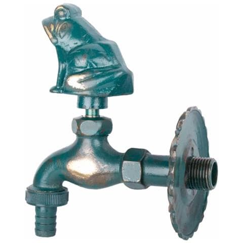 Rubinetto Da Giardino Nostalgico A Forma Di Rana  Ottone Patinato - Foto 2