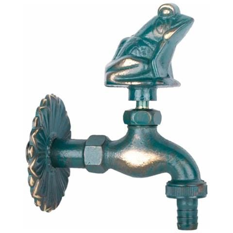 Rubinetto Da Giardino Nostalgico A Forma Di Rana  Ottone Patinato - Foto 1
