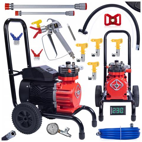 Agitatore Per Verniciatura Strong Storm 1100 Rss05 - Motore 3500w, 22mpa, 18l /min | Set Accessori Inclusi | Verniciatura Professionale - Foto 1