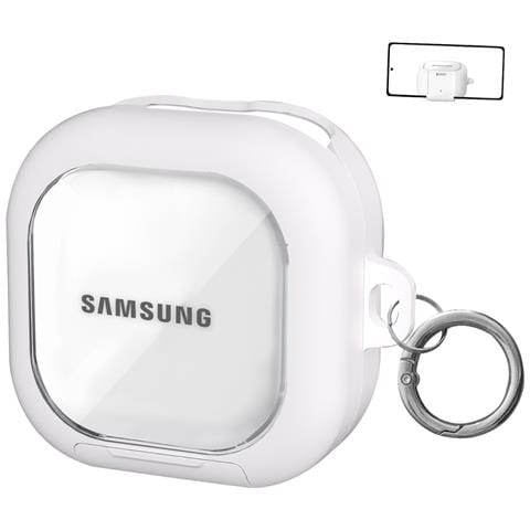 Custodia Protettiva Compatibile Con Samsung Buds4/4 Pro Con Penna Di Pulizia, Supporto Trasparente E Chiusura Di Sicurezza White - Foto 2