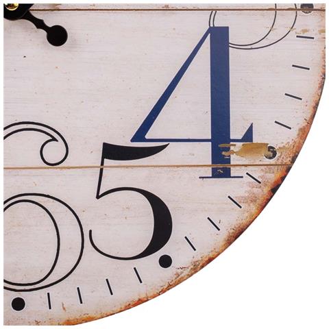 Orologio Da Parete In Legno Bianco D34x2h - Foto 8