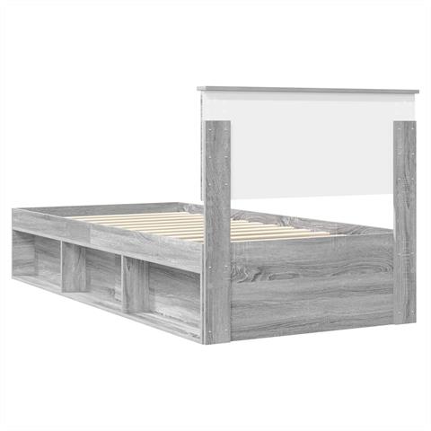 Struttura del letto con testiera Grigio Sonoma 100 x 200 cm - Foto 9