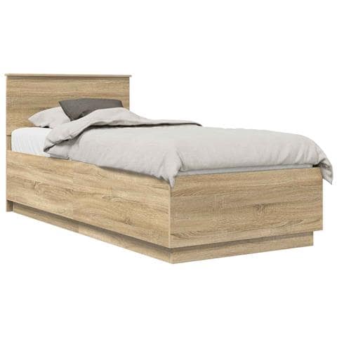 Struttura del letto Rovere Sonoma 90 x 190 cm Legno multistrato - Foto 1