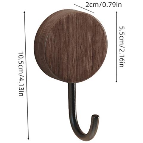 Ganci Sopraporta 4 Pezzi Noce+nero — Ganci Abs Senza Fori, Montaggio Senza Danni, Portata 5-10kg - Foto 2