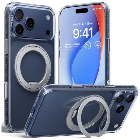 Cover per iPhone 17 Pro Max - TPU+PC, Trasparente, MagSafe - Foto 1