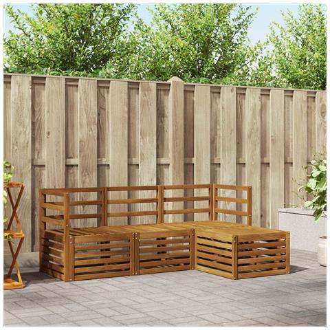 Set divani 4 pcs Naturale Legno di Acacia Massello - Foto 2