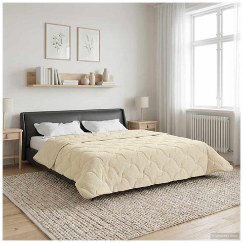 Duvet Estivo Crema 240 x 260 cm Microfibra e Fleece Teddy - Foto 2