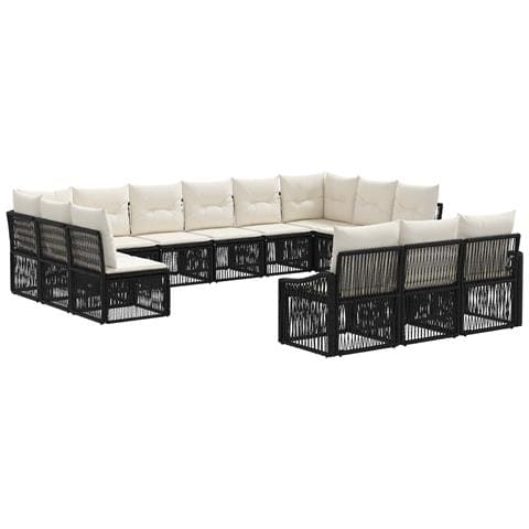Set Divano da Giardino 13 pcs Nero polyrattan - Foto 1