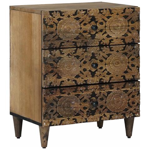 Mobiletto da Letto con cassetto Marrone 50 x 33 x 60 cm - Foto 1