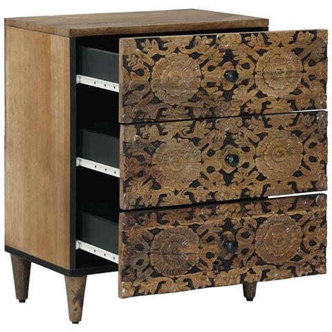 Mobiletto da Letto con cassetto Marrone 50 x 33 x 60 cm - Foto 2