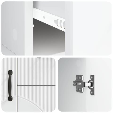 Credenza Bianco 89 x 34,5 x 57 cm Legno ingegnerizzato - Foto 9