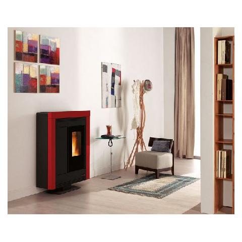 Stufa a Pellet Souvenir Steel Rivestimento in Acciaio Verniciato Potenza Termica Nominale 10.2 KW Colore Bordeaux - Foto 2