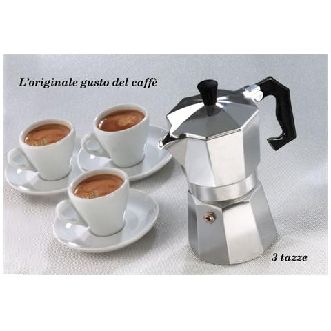 Caffettiera Moka 3 Tazze Classica Welkhome Caffà¨ Espresso Fatto In Casa Manico Plastica - Foto 4