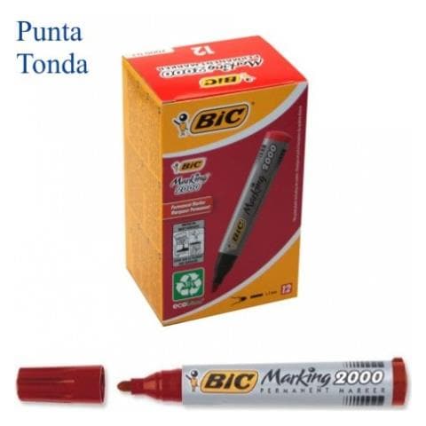 Pennarello Marker Permanent 2000 Punta Tonda Rossa - Foto 1