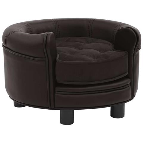 Divano per Cani Marrone 48x48x32 cm in Peluche e Similpelle - Foto 1