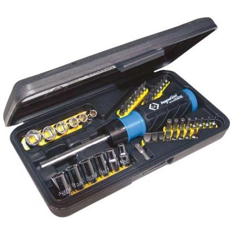 Cacciavite a Cricchetto con Inserti e Bussole 46 Pezzi - Foto 2