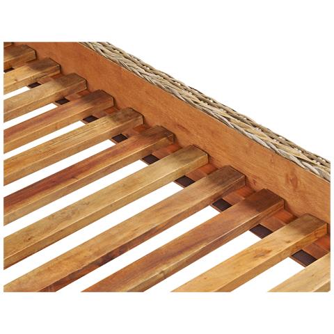 Letto Matrimoniale Rattan Naturale 180 X 200 Cm Salbris - Foto 2