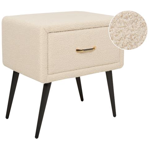 Comodino 1 Cassetto Flayat Bouclé Beige - Foto 2