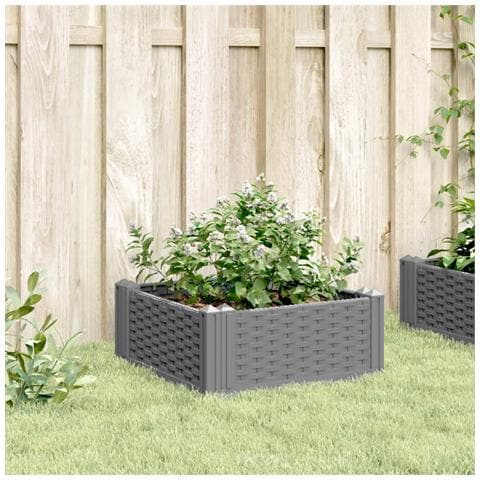 Fioriera Da Giardino Con Picchetti Grigia 42,5x42,5x28,5 Cm Pp - Foto 2