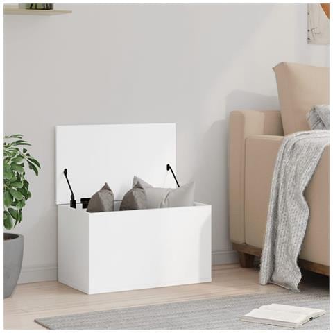 Contenitore Portaoggetti Bianco 60x35x35 Cm In Truciolato - Foto 3