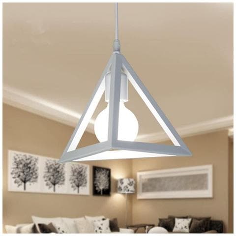 Lampadario Da Soffitto A Sospensione Triangolo 3d Portalampada E27 - Foto 1