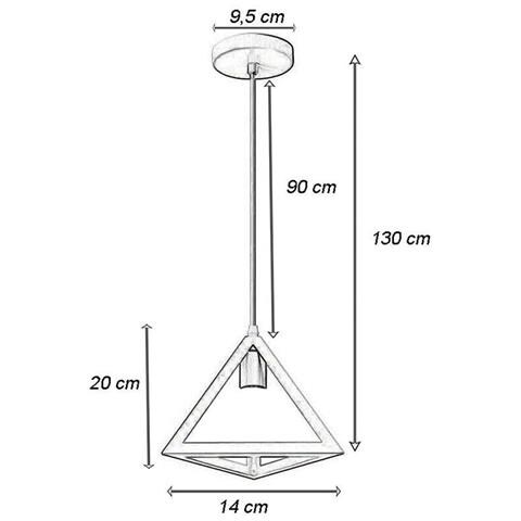 Lampadario Da Soffitto A Sospensione Triangolo 3d Portalampada E27 - Foto 4