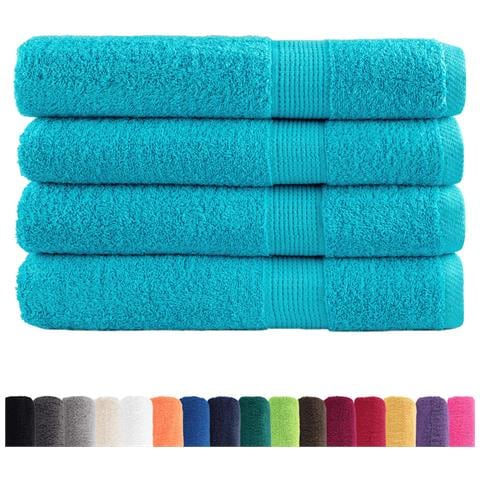 Asciugamani Premium SOLUND 4pz Turchese 100x200cm 600 g /m² - Foto 2