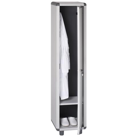 Armadietto Spogliatoio In Resina 1 Anta Chiudibile A Chiave Con Appendi Abiti E Ripiano Inferiore Sporco Pulito Garofalo - Foto 1