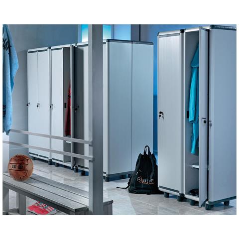 Armadietto Spogliatoio In Resina 1 Anta Chiudibile A Chiave Con Appendi Abiti E Ripiano Inferiore Sporco Pulito Garofalo - Foto 2