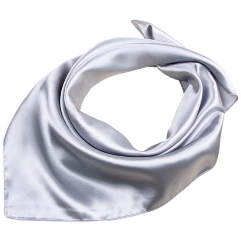 Elegante Sciarpa Quadrata In Seta Silver - Foto 3