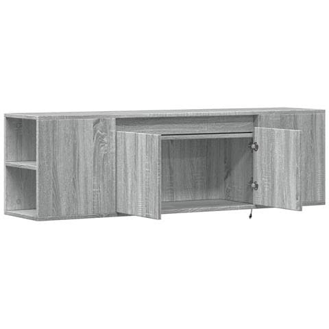 Mobile TV a Parete con Luci LED Grigio Sonoma 135x31x39,5 cm - Foto 2