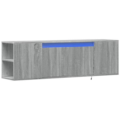 Mobile TV a Parete con Luci LED Grigio Sonoma 135x31x39,5 cm - Foto 10